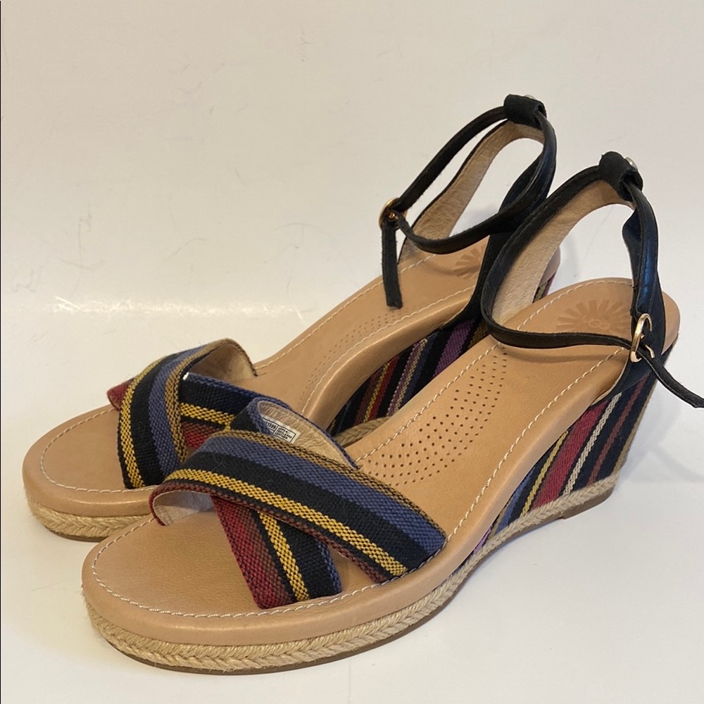 UGG Striped Wedge Sandals